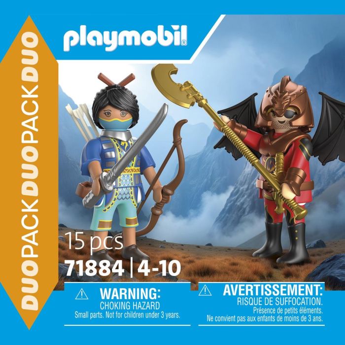 PLAYMOBIL Duelo Novelmore Vs. Burnham Duo Pack 71884, Figuras de Acción para Niños +4 Años, Juego de 15 Piezas con Caballero y Raider