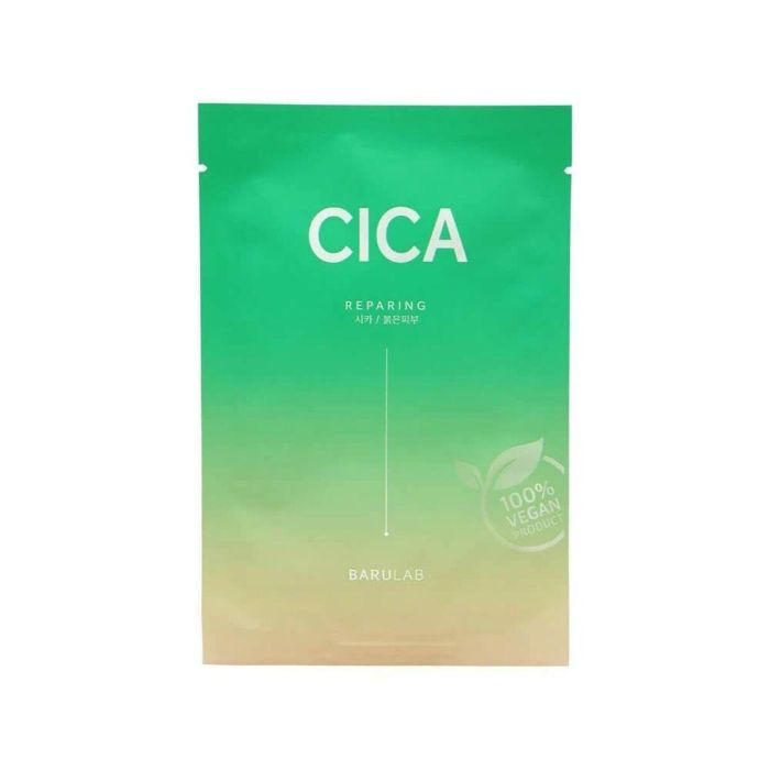 Barulab Mascarilla Facial THE CLEAN Vegana Reparadora con Cica (Centella Asiática) para Piel Irritada, Calmante, Hidratante, 23g
