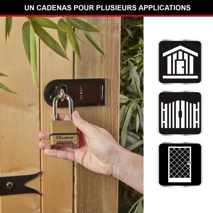 Candado de alta seguridad - MASTER LOCK - M175EURDLF - Combinación - Zinc - Arco en L - Exterior 1 Candado de alta seguridad - MASTER LOCK - M175EURDLF - Combinación - Zinc - Arco en L - Exterior 1
