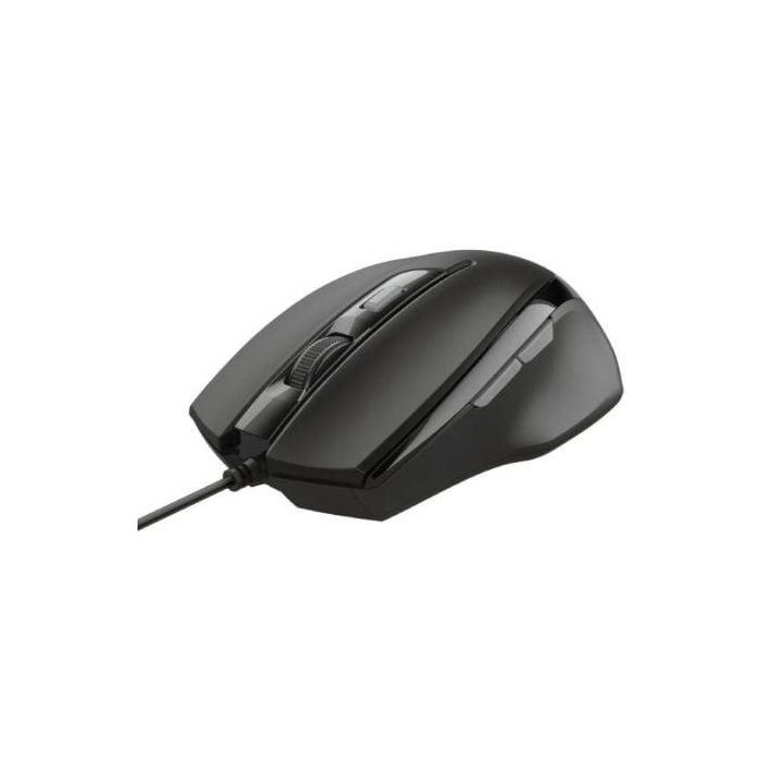 Trust 23650 Ratón óptico Voca con cable, diseño ergonómico y 2400 DPI, plug-and-play para PC y portátil