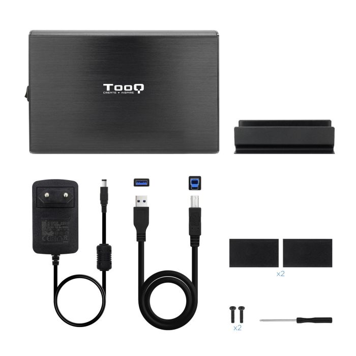 Caja Externa para Disco Duro de 3.5" TooQ TQE-3531B/ USB 2.0 5