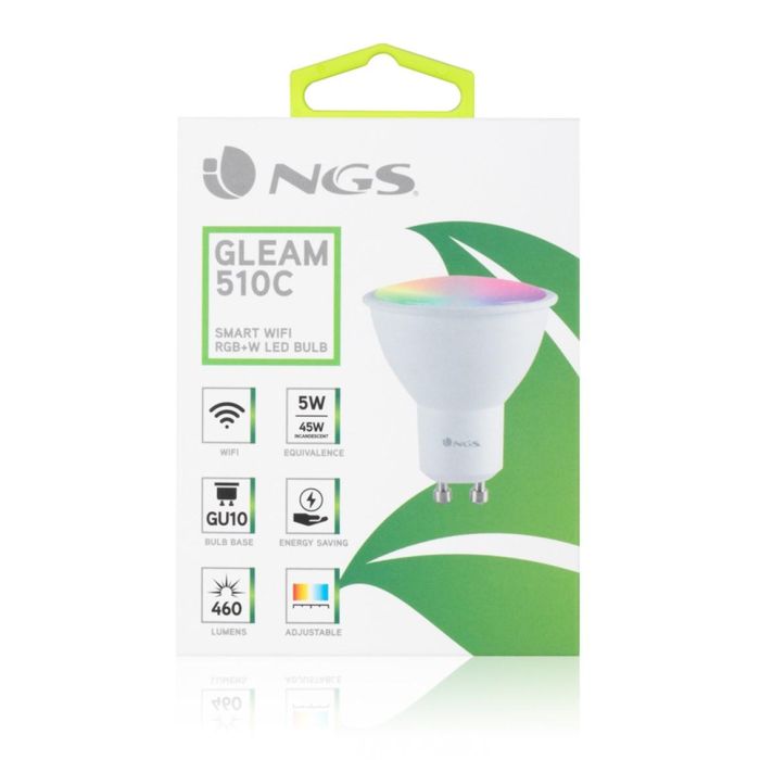 NGS Bombilla Inteligente LED Wifi 5W RGB+W, Control por Voz con Alexa y Google Assistant, GU-10 3 NGS Bombilla Inteligente LED Wifi 5W RGB+W, Control por Voz con Alexa y Google Assistant, GU-10 3