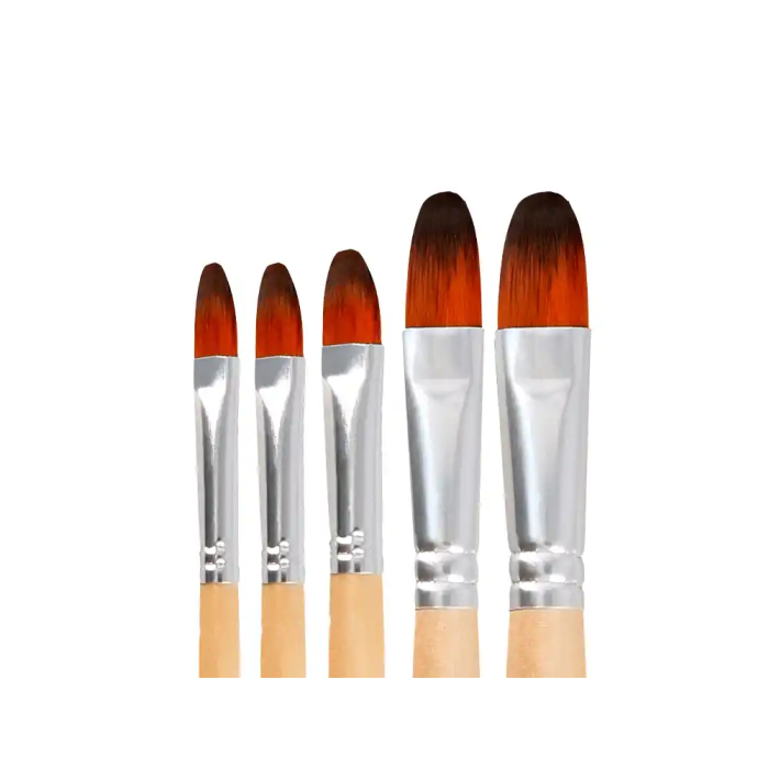 Liderpapel Pinceles Sintéticos Punta Lengua de Gato Bolsa de 5 Unidades Tamaños Surtidos Certificado FSC 4