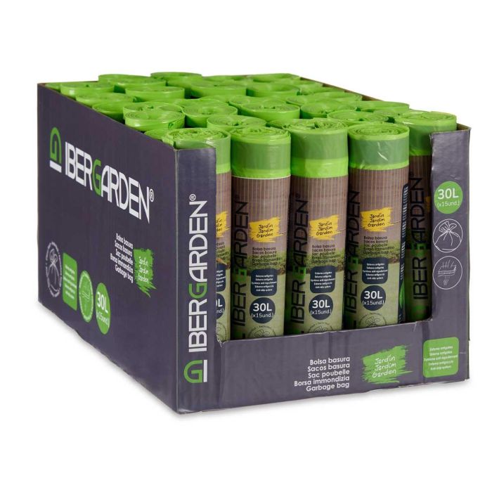 Bolsa Basura Autocierre Perfumada 30L 15Uds Verde Ibergarden - 55x55 cm (24 Unidades) 2 Bolsa Basura Autocierre Perfumada 30L 15Uds Verde Ibergarden - 55x55 cm (24 Unidades) 2