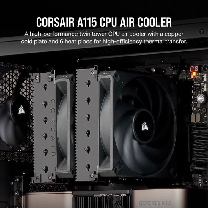 Corsair CT-9010011-WW Enfriador de torre de alto rendimiento para procesador A115 1 Corsair CT-9010011-WW Enfriador de torre de alto rendimiento para procesador A115 1