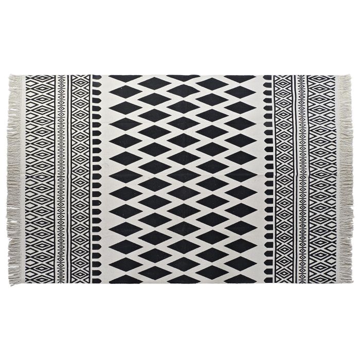 Alfombra Boho DKD Home Decor Blanco Negro 250 x 0.7 x 160 cm