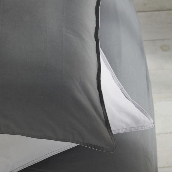 Funda nórdica - TODAY - CHARME - Algodón de 57 hilos - Gris claro x Dune Constance - 260 x 240 cm 3 Funda nórdica - TODAY - CHARME - Algodón de 57 hilos - Gris claro x Dune Constance - 260 x 240 cm 3