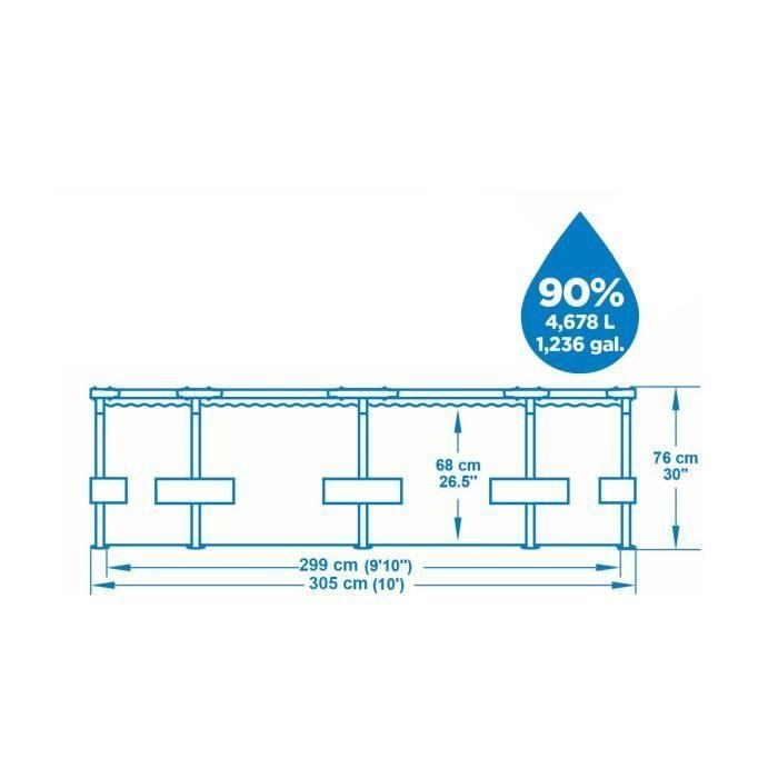 Piscina BESTWAY Steel Pro MAX 56406 - Sistema FrameLink - Fácil montaje - 305 x 76 cm 1 Piscina BESTWAY Steel Pro MAX 56406 - Sistema FrameLink - Fácil montaje - 305 x 76 cm 1