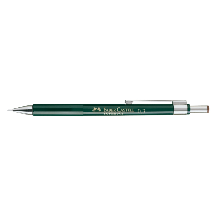 Faber-Castell Portaminas TK-Fine 0.7 mm XF Profesionales con Goma de Borrar y 3 Minas HB 1