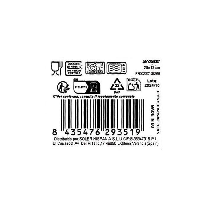 La Mediterranea Bandeja Rectangular Anya 20 x 13 cm (24 Unidades)