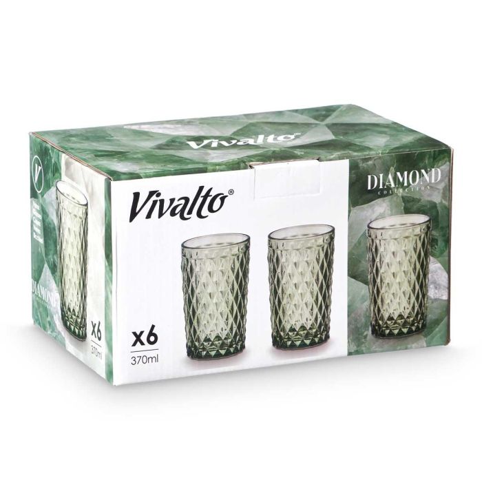 Vaso Diamante Verde 370 Ml Vivalto 8x12x8cm (24 Unidades) 1 Vaso Diamante Verde 370 Ml Vivalto 8x12x8cm (24 Unidades) 1