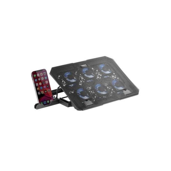 Mars Gaming MNBC23 Soporte Refrigerante para Portátiles hasta 16", 6 Ventiladores LED Azul, Stand 6 Posiciones, Soporte Smartphone, 2x USB 0 Mars Gaming MNBC23 Soporte Refrigerante para Portátiles hasta 16", 6 Ventiladores LED Azul, Stand 6 Posiciones, Soporte Smartphone, 2x USB 0