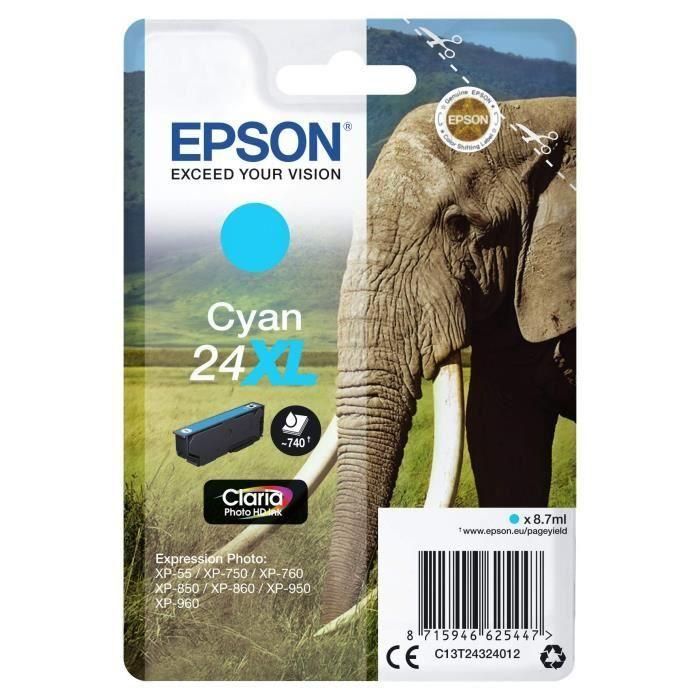Epson Claria Photo HD Ink Cartucho Cian 24XL Expression Photo XP-760/950 1 Epson Claria Photo HD Ink Cartucho Cian 24XL Expression Photo XP-760/950 1