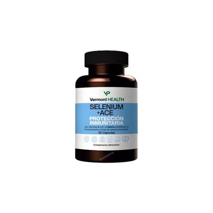 VERMONT HEALTH Selenium+Ace Protección Celular Antioxidante con Selenio, Vit. A, C, E 30 Cápsulas