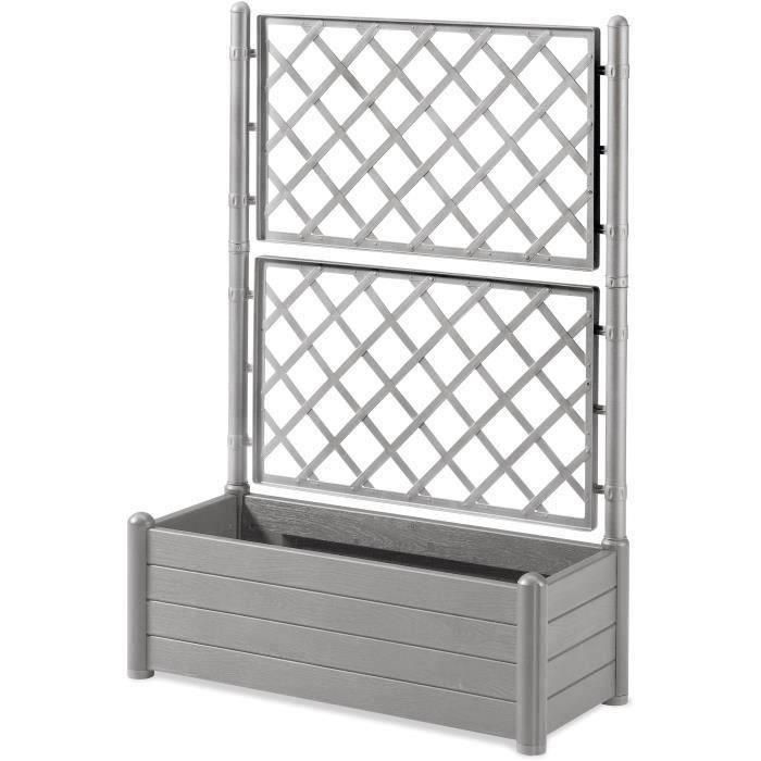 STEFANPLAST - Jardinera Italia - rectangular con rejilla gris piedra STEFANPLAST - Jardinera Italia - rectangular con rejilla gris piedra