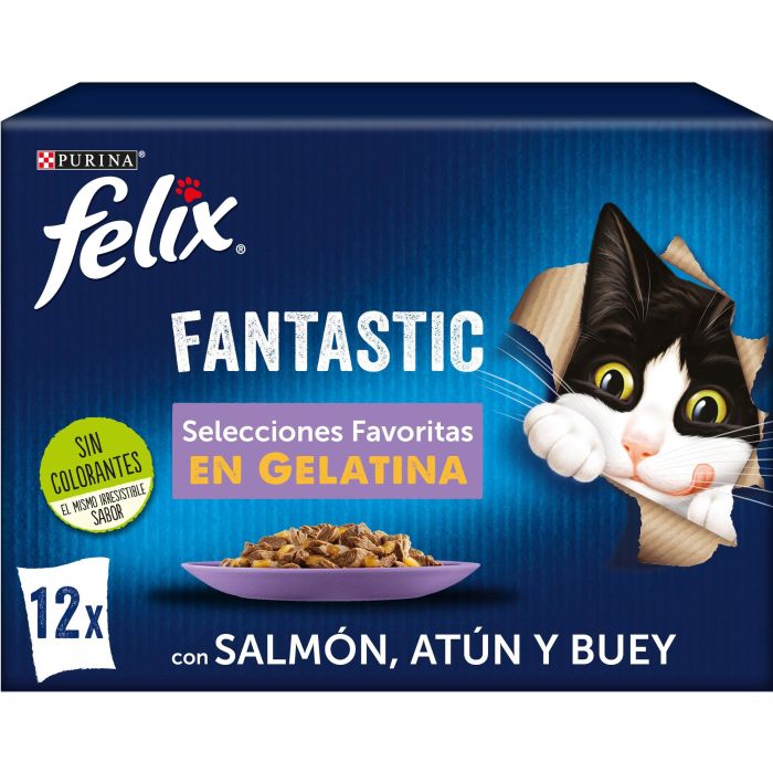 Felix Fantastic Selec-Fav Jelly 6x12x85g Comida para Gatos Variedad Sabores Gelatina Equilibrada 1 Felix Fantastic Selec-Fav Jelly 6x12x85g Comida para Gatos Variedad Sabores Gelatina Equilibrada 1