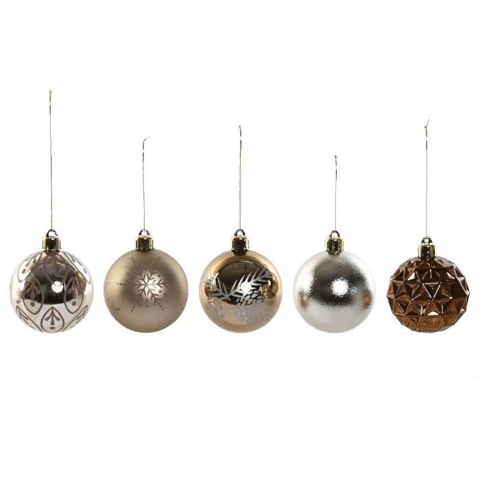 Bola Decoracion Navidad Moderna DKD Home Decor Bronce 16 x 26 x 16 cm Set de 25