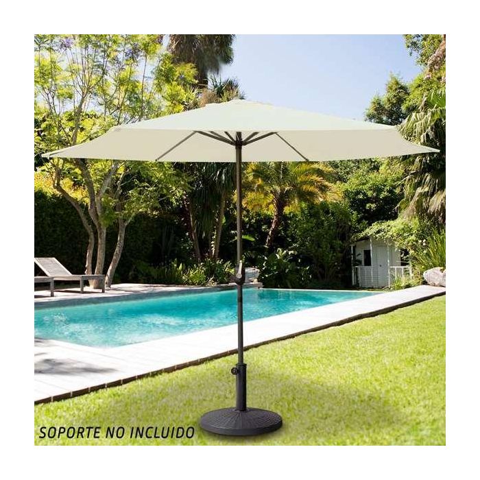 Color Baby Parasol Terraza 270 cm con Chimenea y Mástil de Aluminio 3,8 cm Color Crema 5