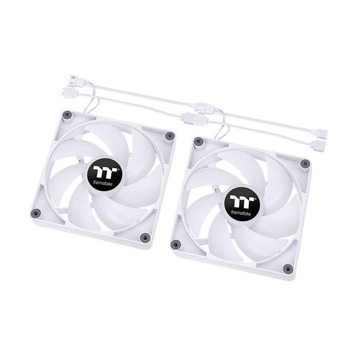 Thermaltake TT CT140 ARGB Sync Ventilador de 140mm para Carcasa PC, 1500 RPM, 77.37 CFM, Blanco (2 Unidades) 2 Thermaltake TT CT140 ARGB Sync Ventilador de 140mm para Carcasa PC, 1500 RPM, 77.37 CFM, Blanco (2 Unidades) 2