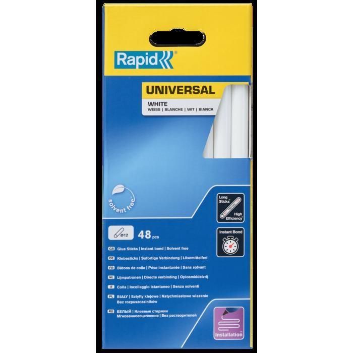 Pegamento - RAPID - Ø12mm - 48 barras - Blanco - Alta fluidez - Tiempo de fraguado 15 seg 2 Pegamento - RAPID - Ø12mm - 48 barras - Blanco - Alta fluidez - Tiempo de fraguado 15 seg 2
