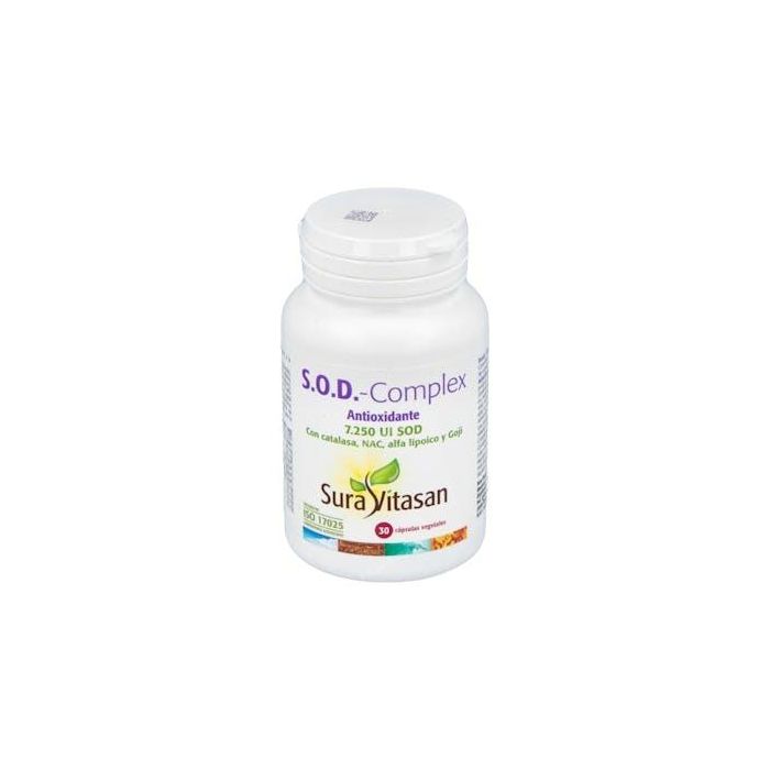 SURA VITASAN SOD Complex 30 Cápsulas con Superóxido Dismutasa, Riboflavina, Vitamina E y Selenio para Protección Celular Antioxidante