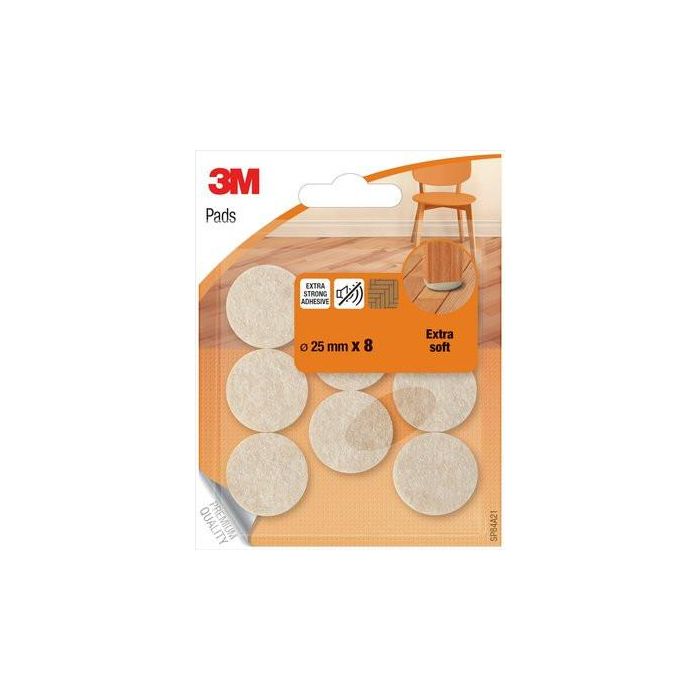 Scotch Blister 8 Fieltros Adhesivos Extra Suaves 25mm Diámetro Beige SP84A21 7100309845 0 Scotch Blister 8 Fieltros Adhesivos Extra Suaves 25mm Diámetro Beige SP84A21 7100309845 0
