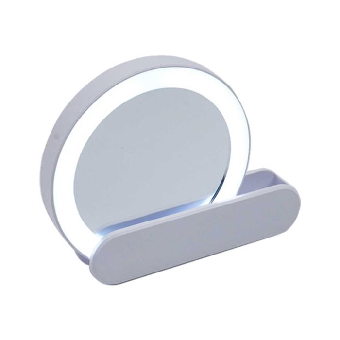 Espejo de Viaje con LED y USB Berilo 9x2x10 cm - Blanco (24 Unidades) 1 Espejo de Viaje con LED y USB Berilo 9x2x10 cm - Blanco (24 Unidades) 1