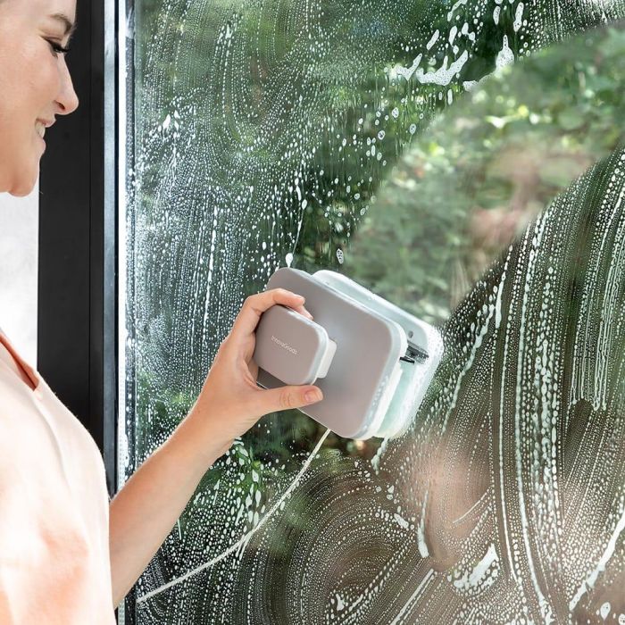 Innovagoods Limpiacristales magnético para doble acristalamiento de 20 mm, incluye imanes, 4 esponjas y 2 gomas de repuesto 5