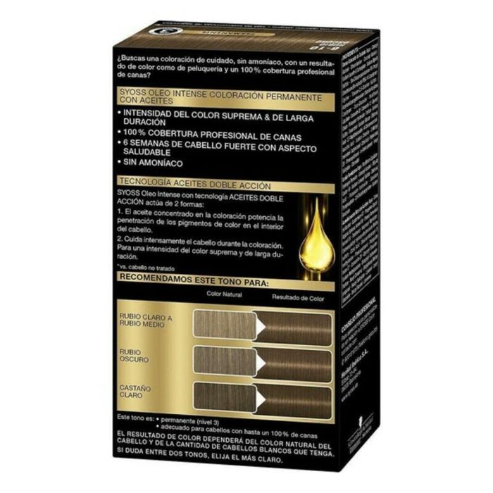 Syoss #6.10 OLEO INTENSE Tinte Permanente Cabello Rubio Oscuro Sin Amoniaco, Cubre Canas, con Aceites Nutritivos 5 pz 1 Syoss #6.10 OLEO INTENSE Tinte Permanente Cabello Rubio Oscuro Sin Amoniaco, Cubre Canas, con Aceites Nutritivos 5 pz 1