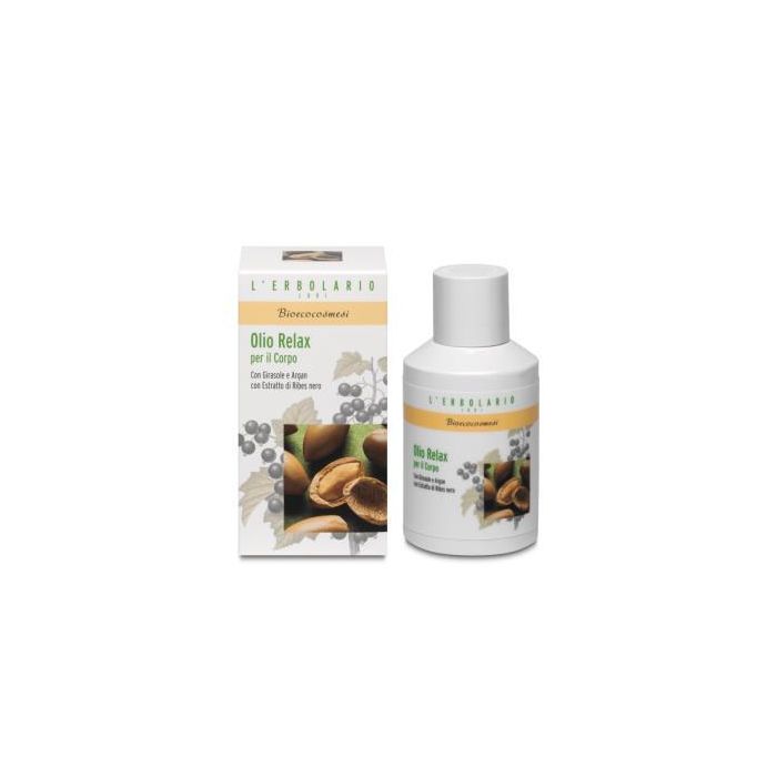 L´ERBOLARIO Bio Aceite Relax Cuerpo Girasol 125ml, Rápida Absorción, Con Almendras Dulces, Sésamo, Jojoba y Argán, Certificación ICEA Eco Bio Cosmetics