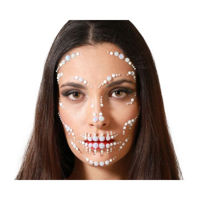 Joyas Faciales Adhesivas Nacaradas con Fantasmas para Maquillaje de Halloween, Brillantes Gemas Perladas de Fácil Aplicación Joyas Faciales Adhesivas Nacaradas con Fantasmas para Maquillaje de Halloween, Brillantes Gemas Perladas de Fácil Aplicación