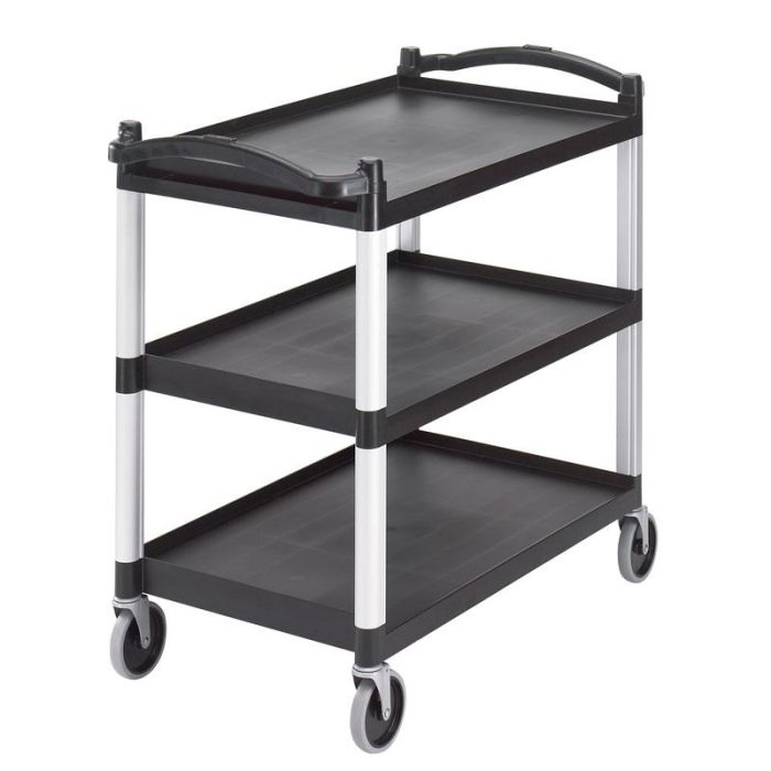 CAMBRO - BC340KD-110 - Carro de servicio panelable con 3 baldas de 80 x 52 cm - 101,5 x 54 x 95 cm - Negro (Paneles no incluidos)