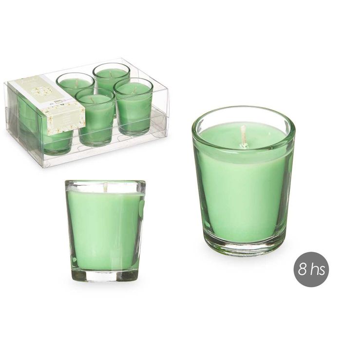 Set 6 Velas Vaso Vidrio Jazmin Acorde 16X6CM (12 Unidades) Set 6 Velas Vaso Vidrio Jazmin Acorde 16X6CM (12 Unidades)