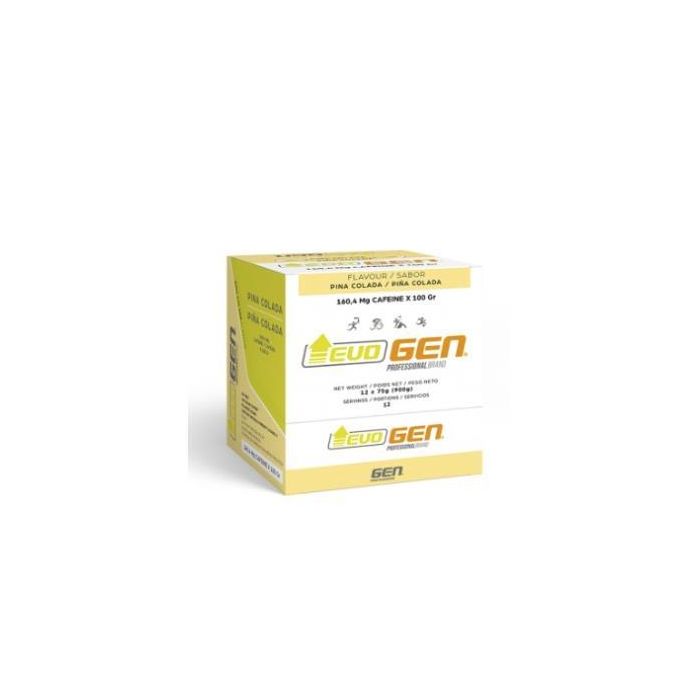 Evogen Gel Energético Piña Colada 12 Geles Sabor Piña Colada con Cafeína para Rendimiento y Resistencia