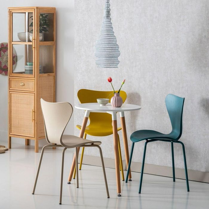 Mesa de Comedor Blanco Madera MDF 60 x 60 x 74 cm 6 Mesa de Comedor Blanco Madera MDF 60 x 60 x 74 cm 6