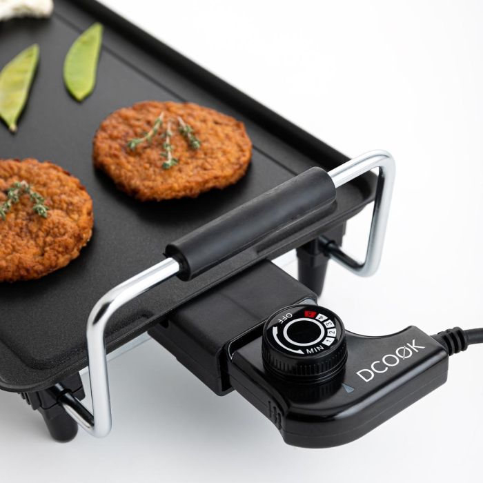 DCook Plancha de Asar Gallery 2000W | Termostato Regulable, Bandeja Recoge Grasa, Asa Toque Frío y Superficie 42.5x22 cm 4