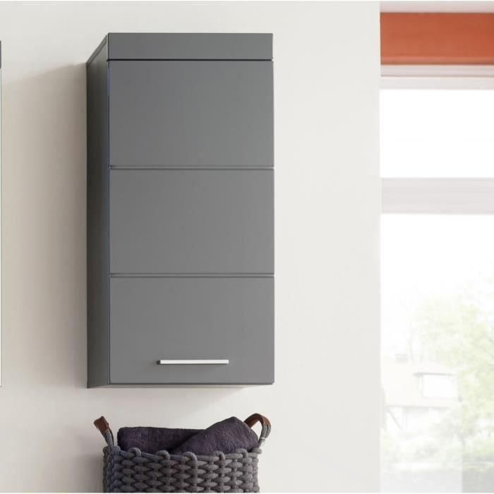Mueble de baño alto AMANDA - 1 puerta - Gris - TRENDTEAM 3 Mueble de baño alto AMANDA - 1 puerta - Gris - TRENDTEAM 3