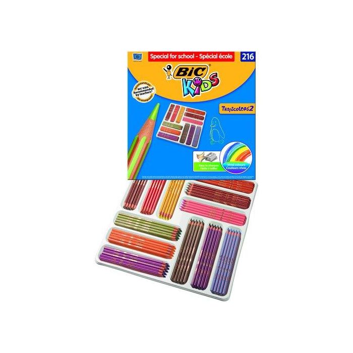 Lapices De Colores Bic Tropicolors 2 Class Pack De 216