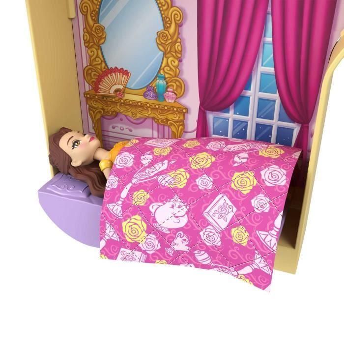 Mattel Jdp54 Castillo de Bella Disney Princess Casa de muñecas con múltiples zonas de juego y 4 figuras La Bella y la Bestia +3 años 5