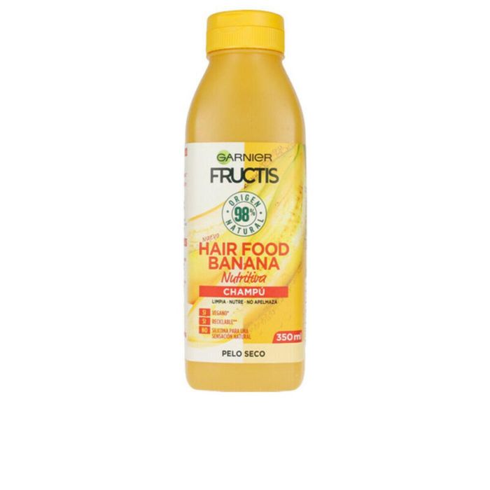 Garnier Fructis Hair Food Banana Champú Ultra Nutritivo Hidratante Cabello Seco Vegano Sin Siliconas 350 ml