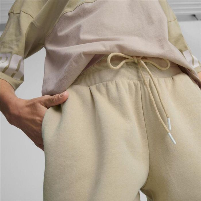 Pantalón Largo Deportivo Puma Power Colorblock Beige Mujer