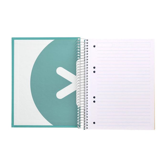 Cuaderno Espiral A5 Micro Antartik Tapa Forrada120H 100 gr Horizontal 5 Banda6 Taladros Color Menta 6