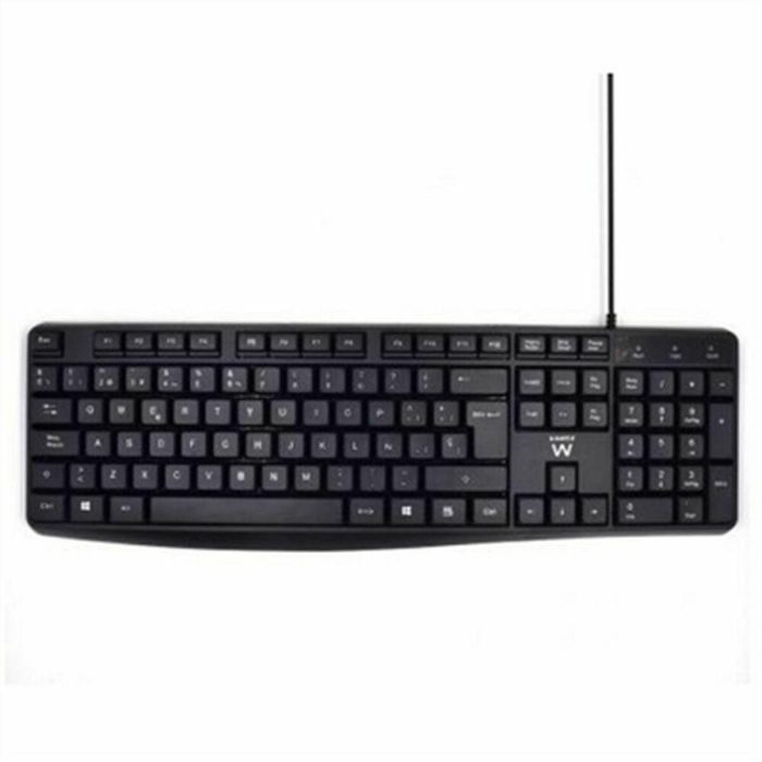 Ewent EW3001 Teclado USB Silencioso Ergonómico con Teclado Numérico