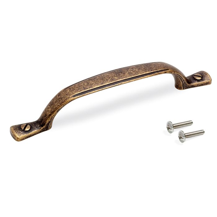 Emuca Lote de 20 tiradores para mueble Nairobi, L139mm, intereje 96mm, Zamak, Bronce 1
