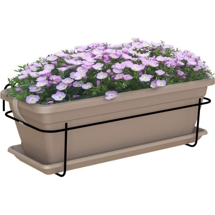 ARTEVASI - Jardinera de balcón venezia kit 50cm taupe 50 x 19,5 x h16,3 cm - 1,16l 1