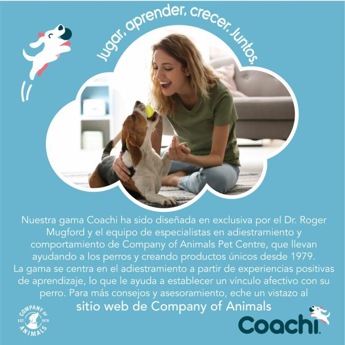 Coachi Pro Train & Treat Bag - Bolsa de Recompensas Grande para Adiestramiento y Paseo Perros Azul-Coral con Cierre Magnético y Bolsillo 1