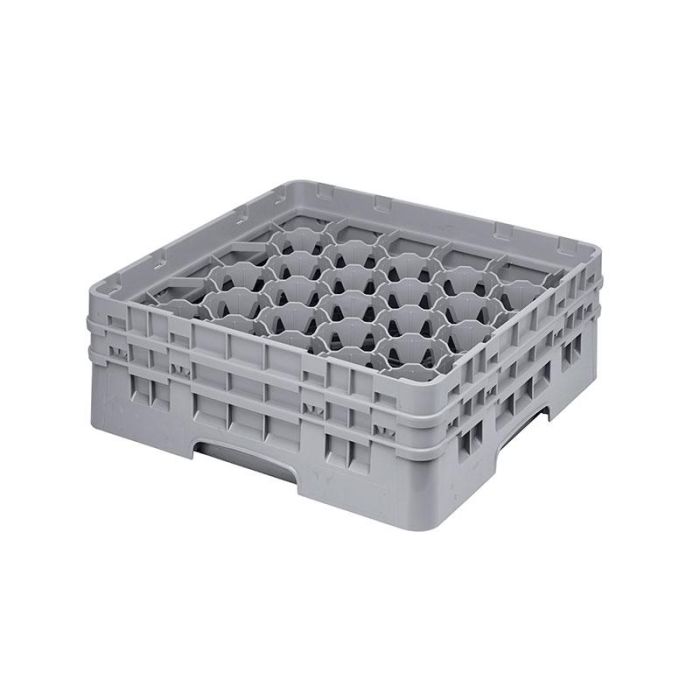 CAMBRO - 30S434-151 - Cesta de lavado 30 comp. 2 alturas - 7,84 cm Ø máx. - alt. máx. 13,5 cm - 50 x 50 x 18,4 cm - Gris claro