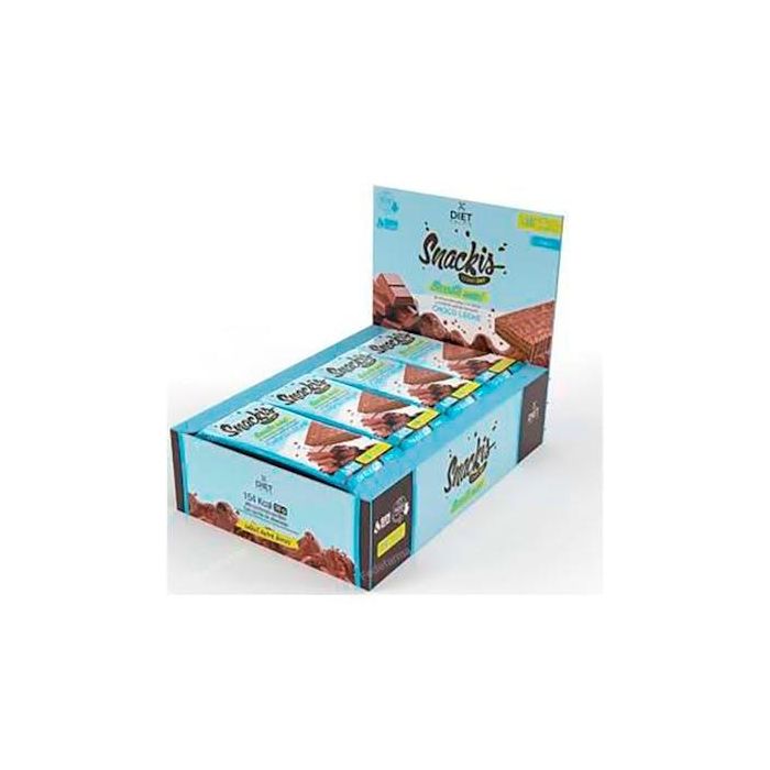 Diet Prime Snackis Compleat Barrita saciante Maxi Choco Leche 12 Uds - Alto en Fibra y Proteína, 0% Azúcares Añadidos