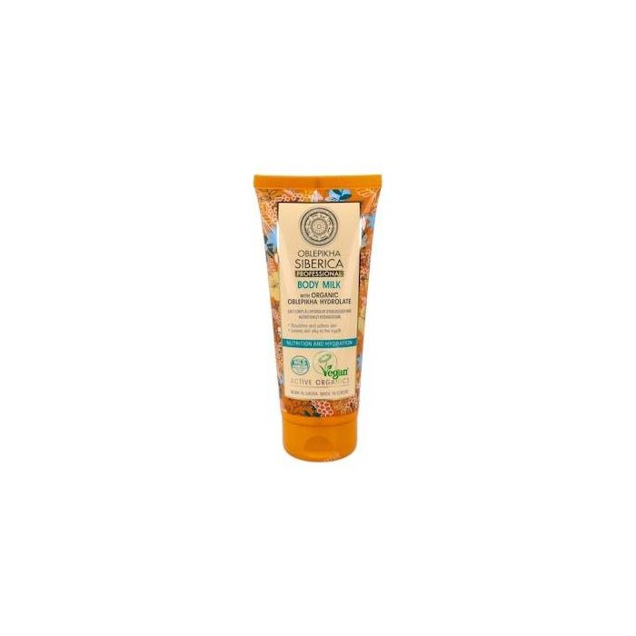 Natura Siberica Oblepikha Leche Corporal Nutritiva con Espino Amarillo para Piel Lisa y Elástica, 200 ml
