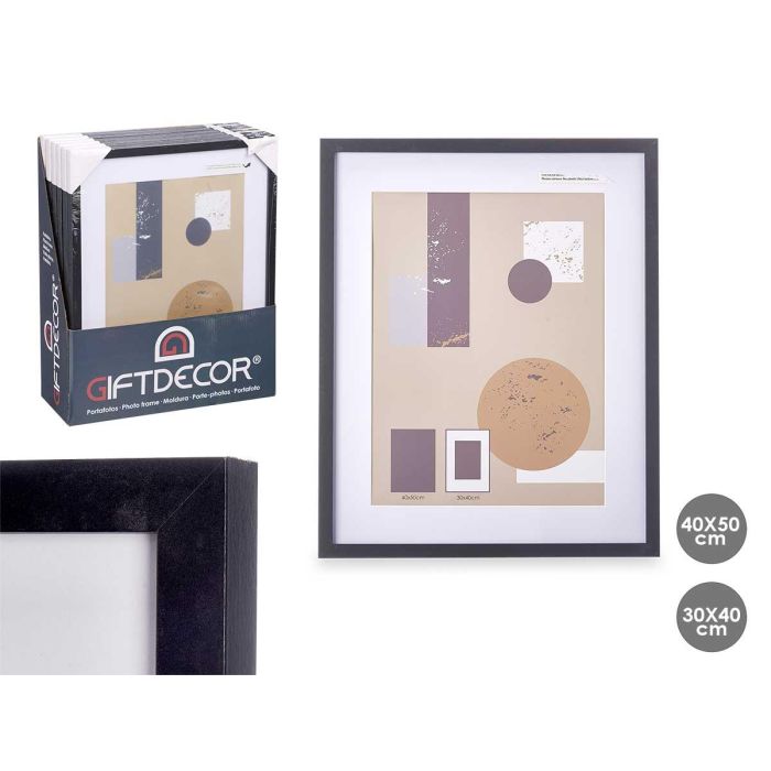 Portafoto de pared madera con paspartú 30x40 cm negro - Giftdecor (6 Unidades) Portafoto de pared madera con paspartú 30x40 cm negro - Giftdecor (6 Unidades)